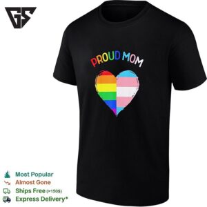 Proud Mom Pride Flag Transgender Awareness Heart Lgbtq Support Awareness T-Shirt