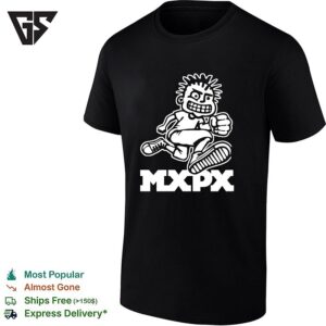 Punk Rock Cartoon Mascot Running Fist Bold Band Logo Art T-Shirt