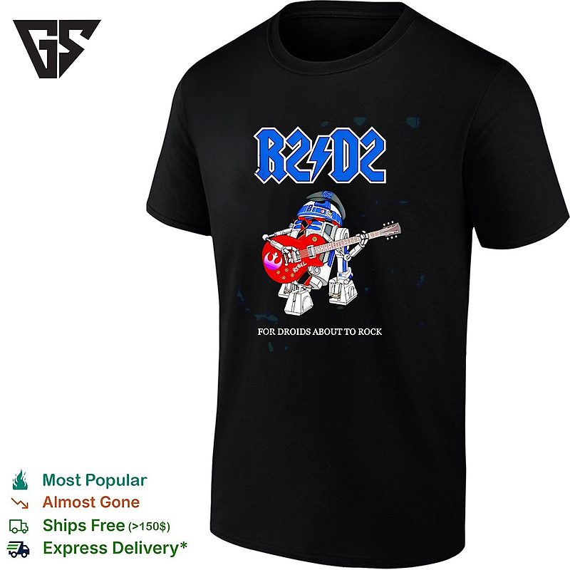 R2-D2 Acdc Parody For Droids About To Rock Star Wars Music T-Shirt R2-D2 Acdc Parody For Droids About To Rock Star Wars Music T-Shirt
