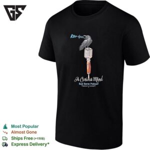 Rbp A Curious Mind Real Baron Podcast Raven On Microphone Podcast Design T-Shirt
