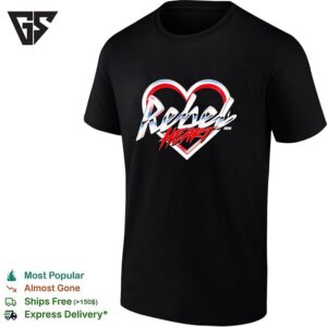 Rebel Heart Aew Wrestling Logo Print Quality Graphic T-Shirt