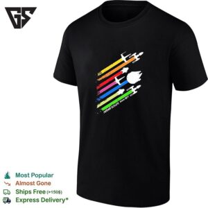 Rebel Scum Since 1977 Star Wars Spacecraft Rainbow Stripes T-Shirt