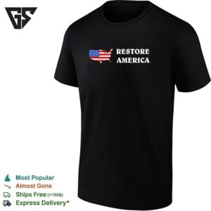 Restore America With The United States Flag Map Patriotic Graphic T-Shirt