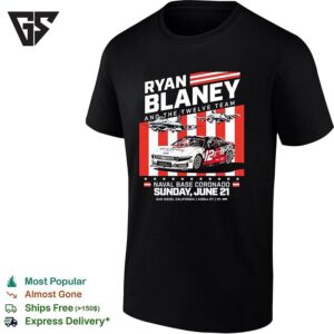 Ryan Blaney Number 12 Ford Mustang Naval Base Coronado San Diego June 21 T-Shirt