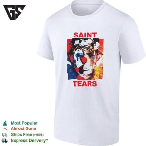 Saint Tears Abstract Colorful Painted Face Portrait Art T-Shirt