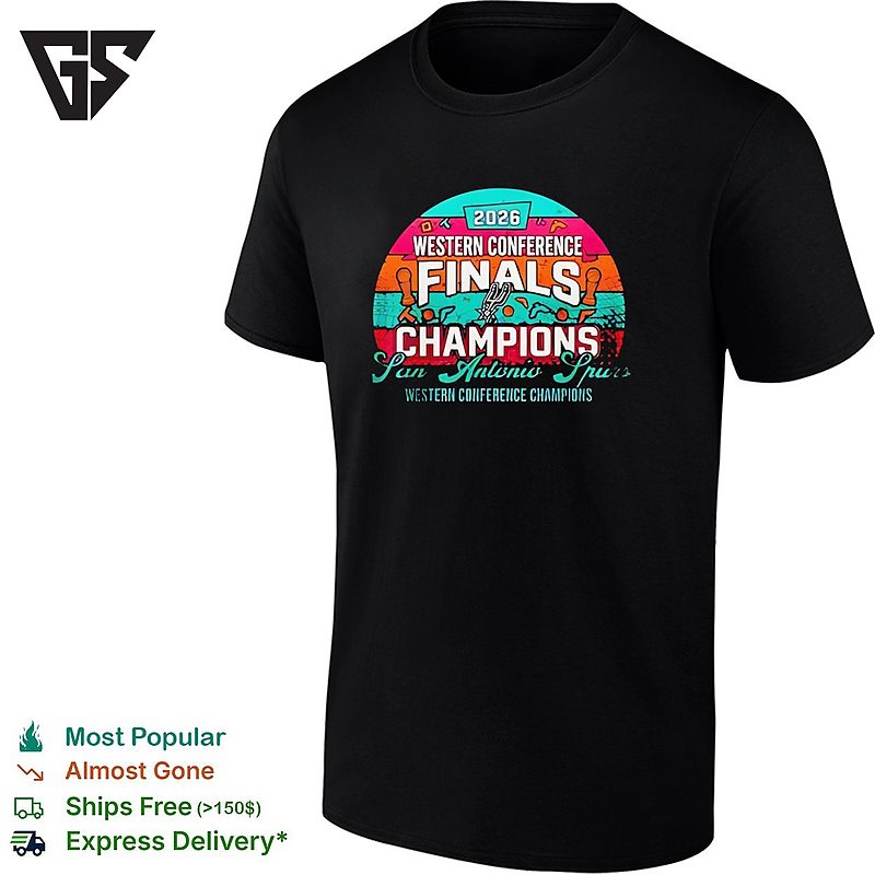 San Antonio Spurs 2026 Western Conference Finals Champions Retro T-Shirt San Antonio Spurs 2026 Western Conference Finals Champions Retro T-Shirt