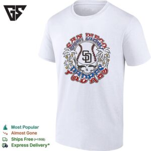 San Diego Padres X Grateful Dead Skull Palm Trees Mlb Graphic T-Shirt