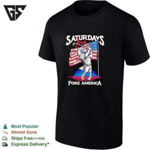 Saturdays Are Fore America Eagle Golf Sport Patriotic United States Flag T-Shirt