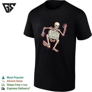 Saved But Still Stumbling Skeleton Christian Faith Funny Religious Pun T-Shirt