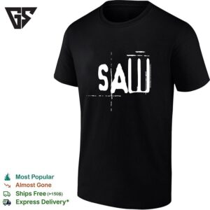 Saw Stylized Horror Logo Bold Text T-Shirt