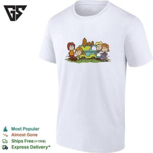 Scooby Doo Peanuts Gang Mashup Mystery Machine Mystery Inc Characters Kids T-Shirt