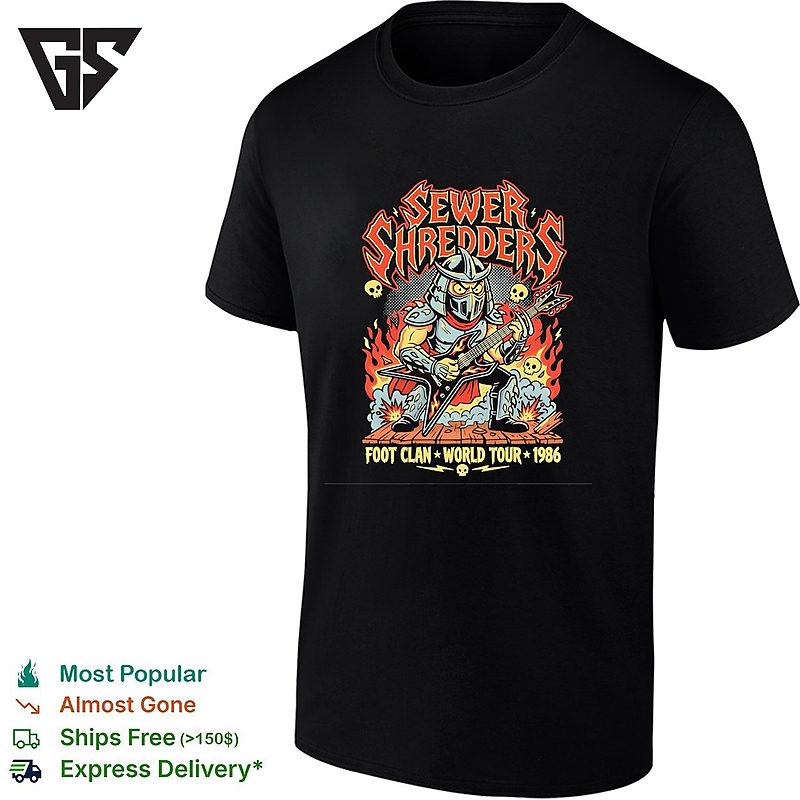 Sewer Shredders Heavy Metal Villain Foot Clan World Tour 1986 T-Shirt Sewer Shredders Heavy Metal Villain Foot Clan World Tour 1986 T-Shirt