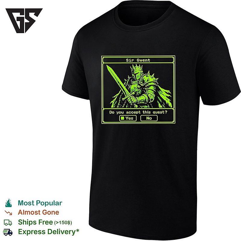 Sir Gwent Do You Accept This Quest Yes No Knight Fantasy Role Playing Game Vintage T-Shirt Sir Gwent Do You Accept This Quest Yes No Knight Fantasy Role Playing Game Vintage T-Shirt