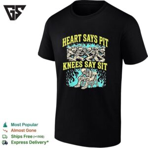 Skeletons Moshing Heart Says Pit Knees Say Sit T-Shirt