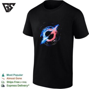 Slayr Swirling Blue And Red Nebula Abstract Paint Art Logo Graphic T-Shirt