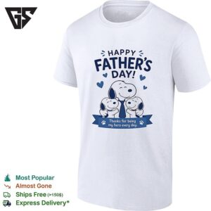 Snoopy Peanuts Happy Father Day Thanks For Being My Hero Every Day T-Shirt