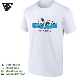 Snoopy Swimming Keep Going Peanuts Inspirational T-Shirt