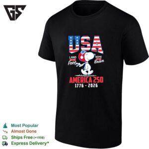 Snoopy USA Land Of The Free Home Of The Brave America 250 T-Shirt