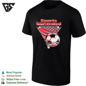 Soccer Ball Dynamic Action Sports Magazine Style Graphic T-Shirt