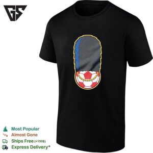 Soccer Ball Wearing British Oyal Guard And Gold Chain T-Shirt