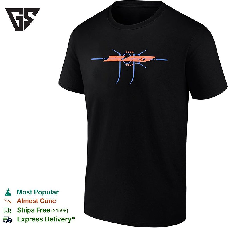 Solaris 2028 Concert Tour Abstract Slash Logo Neon Graphic T-Shirt Solaris 2028 Concert Tour Abstract Slash Logo Neon Graphic T-Shirt