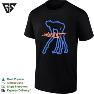 Solaris Blue Humanoid Figure Sci-Fi Dark Abstract Graphic T-Shirt