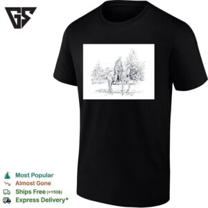 Soldier On Horseback Pencil Sketch Portrait Poster T-Shirt