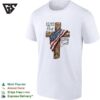 Stand For The Flag Kneel For The Cross American Flag Wooden Cross Illustration T-Shirt