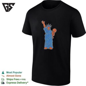 Statue Of Liberty New York World Champs 2026 Basketball Trophy Bold Illustration T-Shirt