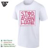 Stop Asian Hate Cherry Blossom Pink Bold Lettering Square Frame Awareness T-Shirt