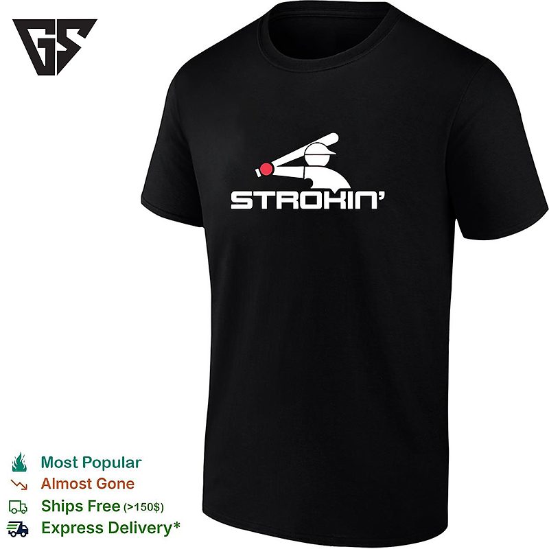 Strokin Baseball Batter Silhouette Logo Graphic T-Shirt Strokin Baseball Batter Silhouette Logo Graphic T-Shirt