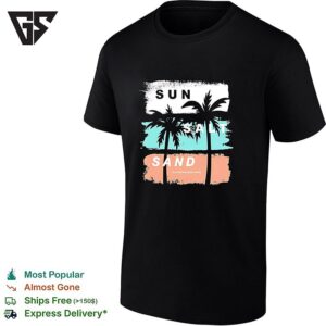 Sun Salt Sand Beach Palm Trees Vintage T-Shirt