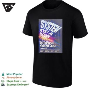 System Of A Down UK And Europe 2026 Stadium Tour With Queens Of The Stone T-Shirt