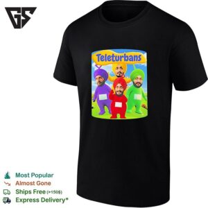 Teleturbans Colorful Turban Parody Characters Group Illustration Graphic T-Shirt