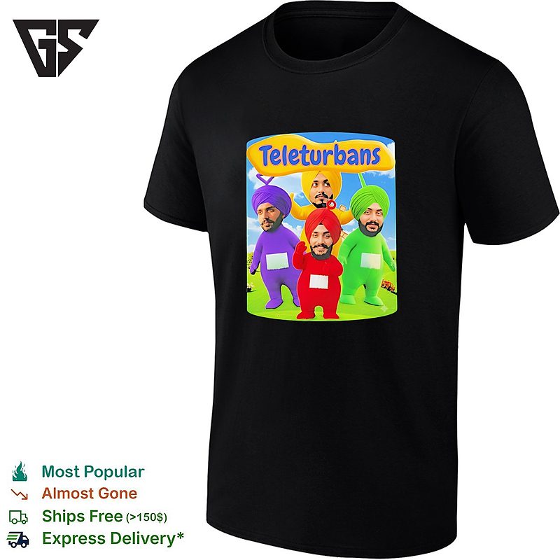 Teleturbans Colorful Turban Parody Characters Group Illustration Graphic T-Shirt Teleturbans Colorful Turban Parody Characters Group Illustration Graphic T-Shirt