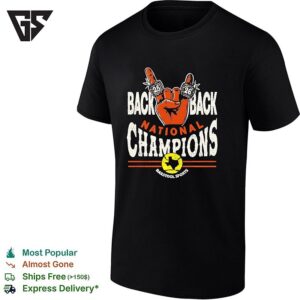 Texas Longhorns Back Back National Champions 25 26 Barstool Sports Collegiate T-Shirt