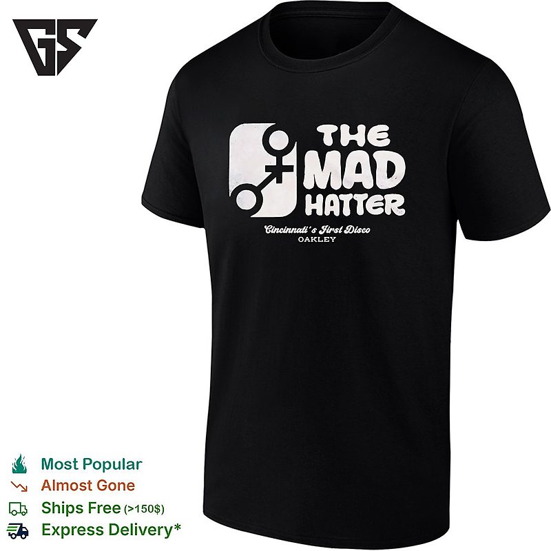 The Mad Hatter Cincinnati’s First Disco Oakley Retro Nightclub Logo Graphic T-Shirt The Mad Hatter Cincinnati’s First Disco Oakley Retro Nightclub Logo Graphic T-Shirt