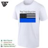 The Thick Blue Line Police American Flag Political Statement T-Shirt