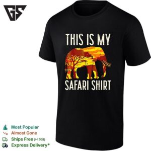 This Is My Safari T-Shirt Elephant Africa Sunset Silhouette Art T-Shirt