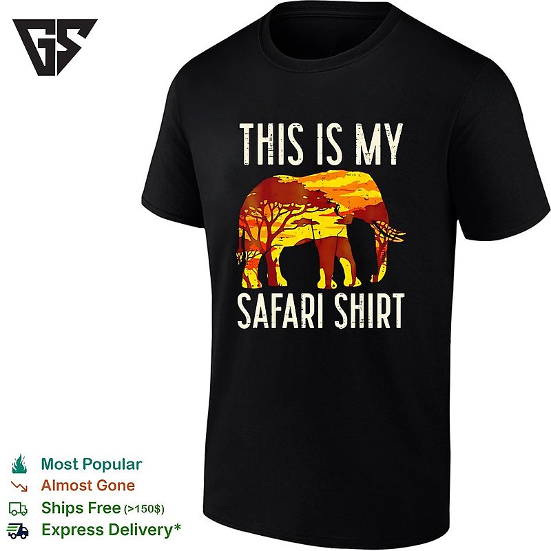 This Is My Safari T-Shirt Elephant Africa Sunset Silhouette Art T-Shirt This Is My Safari T-Shirt Elephant Africa Sunset Silhouette Art T-Shirt