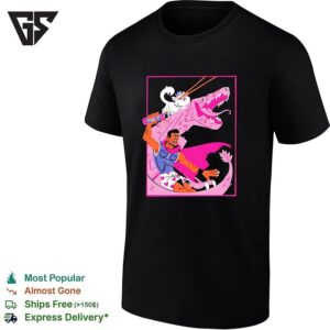 Thor Hulk Dinosaur Unicorn Action Hero Colorful Pop Art T-Shirt