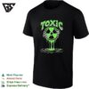 Toxic Green Radioactive Symbol With Skeletal Hand Dripping Ooze Illustration T-Shirt