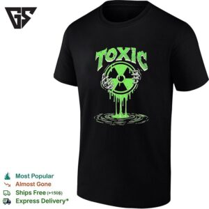 Toxic Green Radioactive Symbol With Skeletal Hand Dripping Ooze Illustration T-Shirt