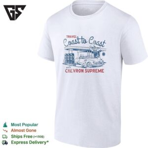 Travel Coast To Coast With Chevron Supreme Gasolines Service Station Retro T-Shirt
