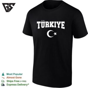 Türkiye Crescent Moon Star Bold Distressed Arch Text Fan T-Shirt