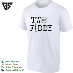 Two Fiddy 1776 Rifle Typography Patriotic T-Shirt