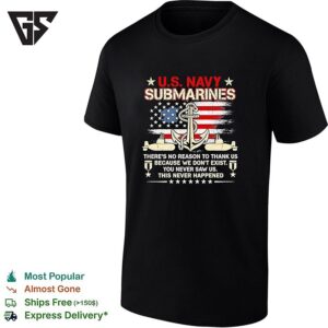 US Navy Submarines You Never Saw USA Flag Retro T-Shirt