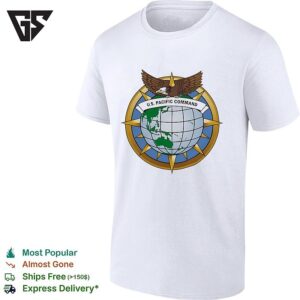 US Pacific Command Eagle And Globe Compass Star Emblem Badge Graphic T-Shirt