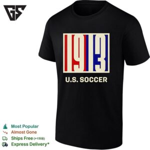 US Soccer 1913 Vintage Badge Design Bold Lettering Graphic T-Shirt
