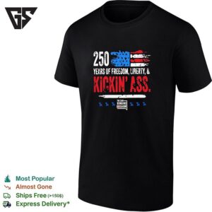 USA 250 Years Freedom Liberty Patriotic Bold Slogan T-Shirt